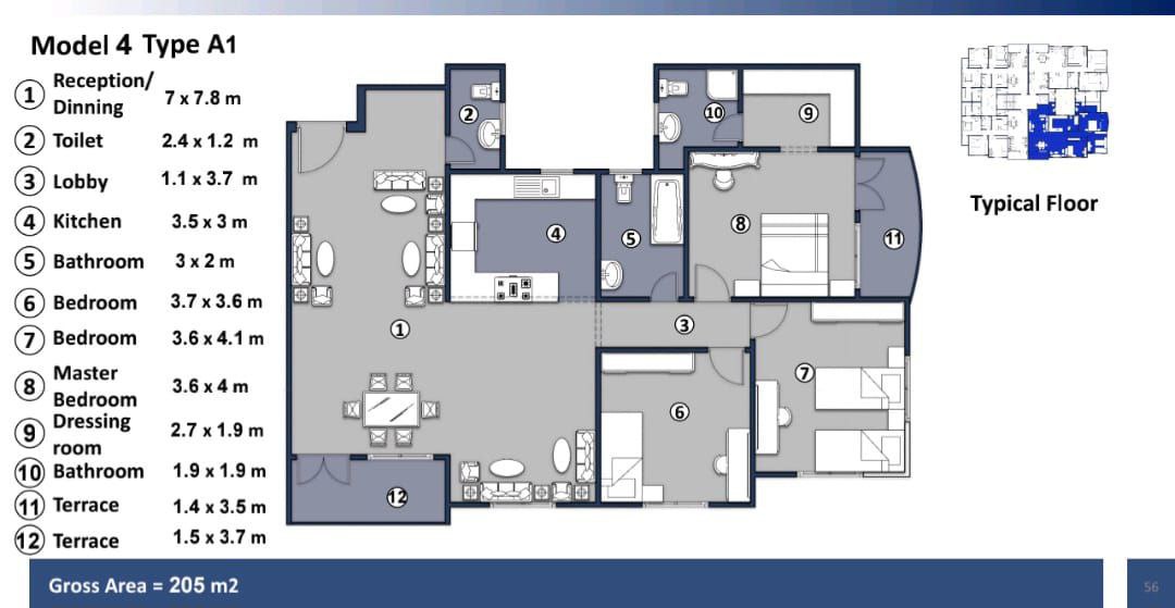 شقة بمساحة 205 م² Kayan Development – شارع التسعين