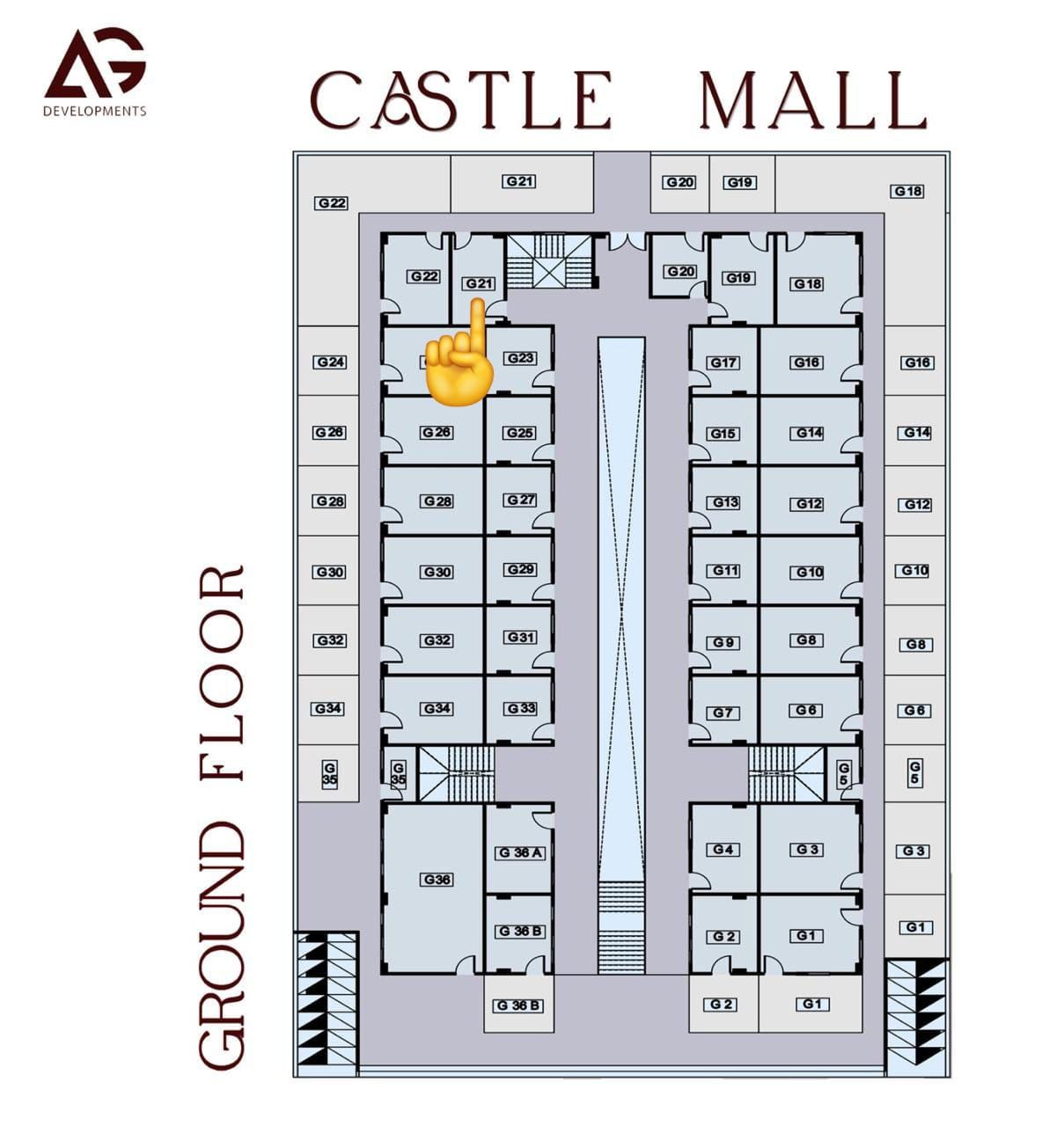 محل تجاري مميز في CASTLE MALL بمدينة الشروق